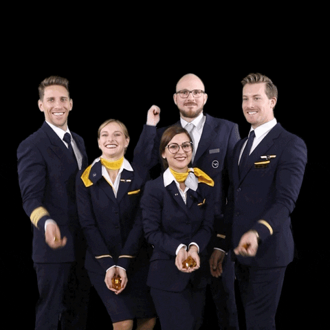 Aircraft Crew Celebrating